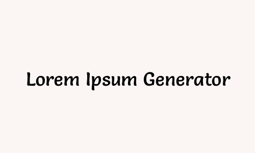 Lorem Ipsum Generator